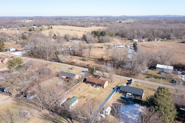 aerial view with a rural view