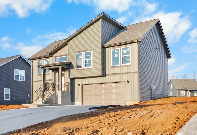 view of front of property featuring a garage