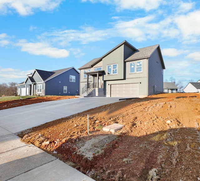 view of front of house with a garage