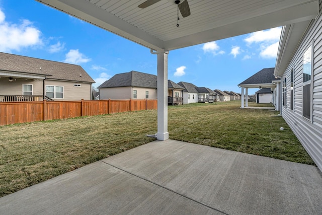 view of patio / terrace featuring ceiling fan