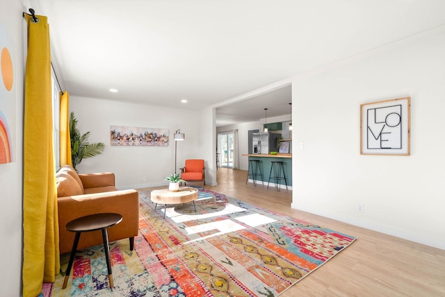 living room featuring hardwood / wood-style floors