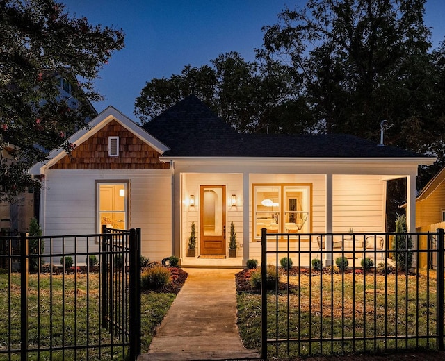 view of front of property with covered porch