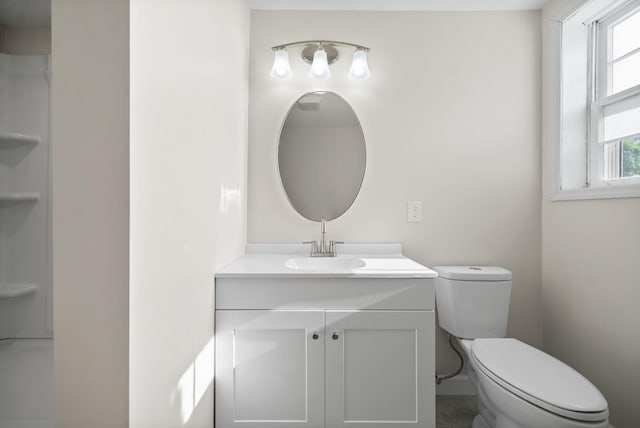 bathroom with toilet and vanity