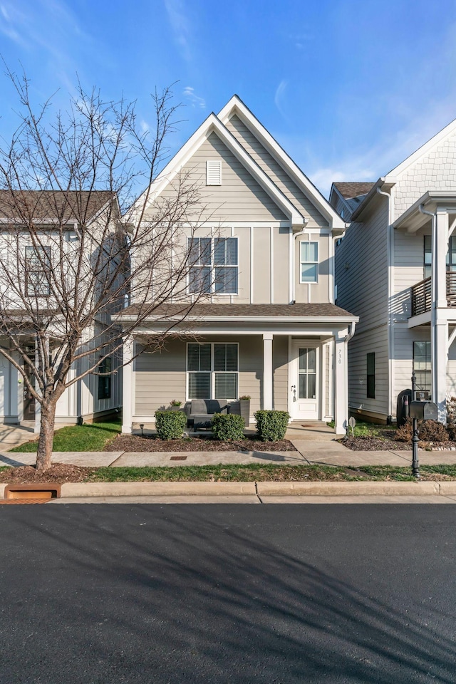 view of front of home with covered porch