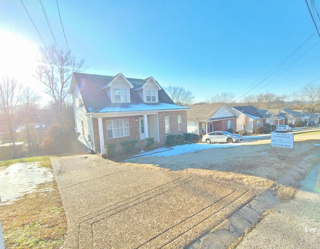 view of cape cod home