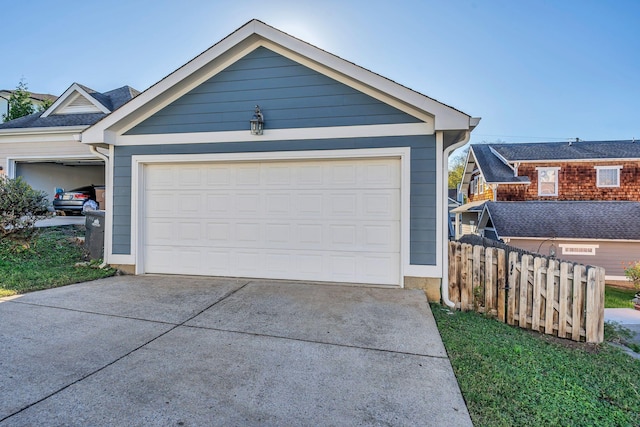 view of garage