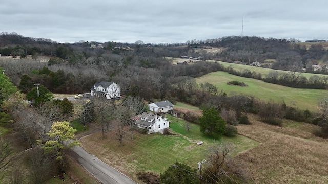 bird's eye view with a rural view