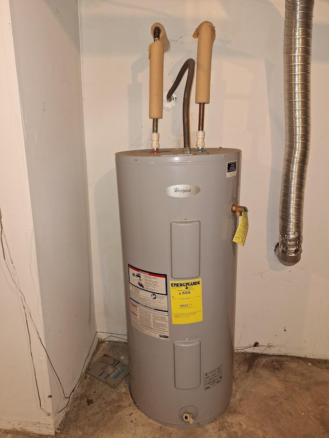 utility room with water heater