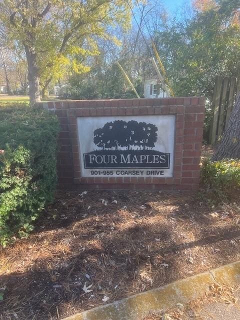 view of community sign