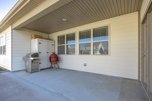 view of patio with grilling area