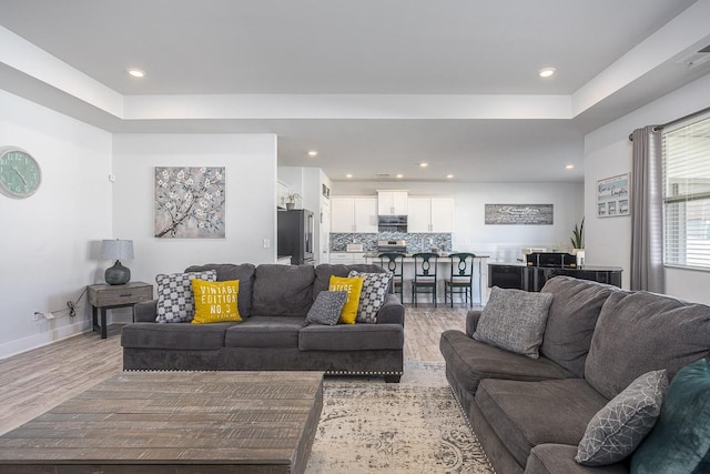 living room featuring light hardwood / wood-style floors