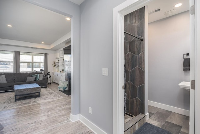 bathroom featuring walk in shower