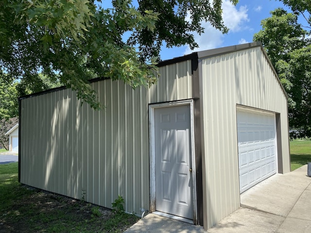 view of garage