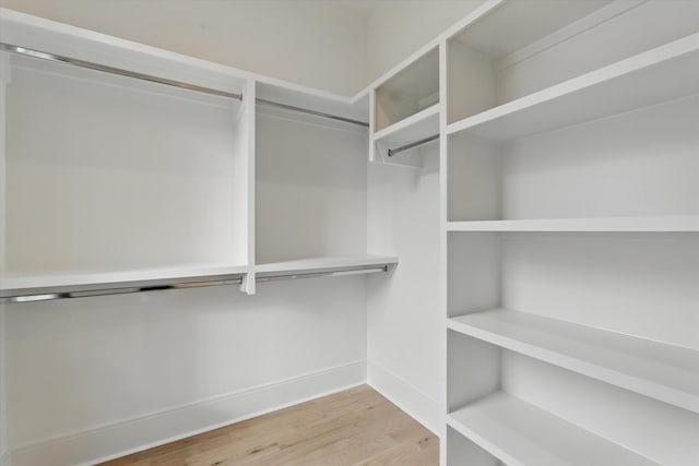 walk in closet featuring wood finished floors