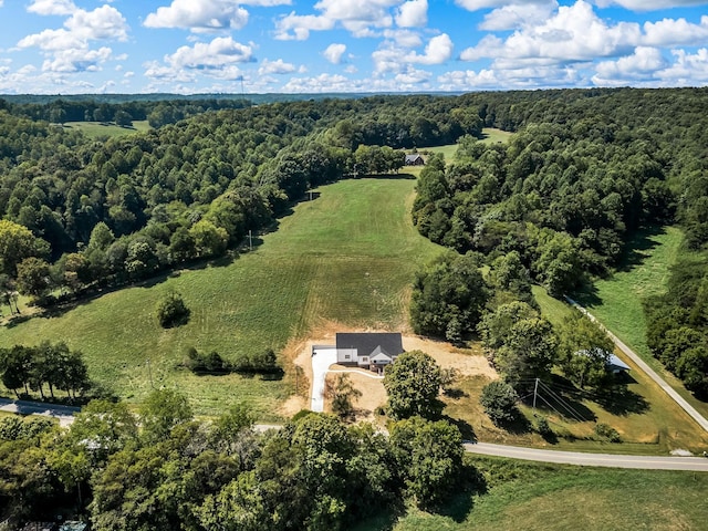 aerial view with a rural view