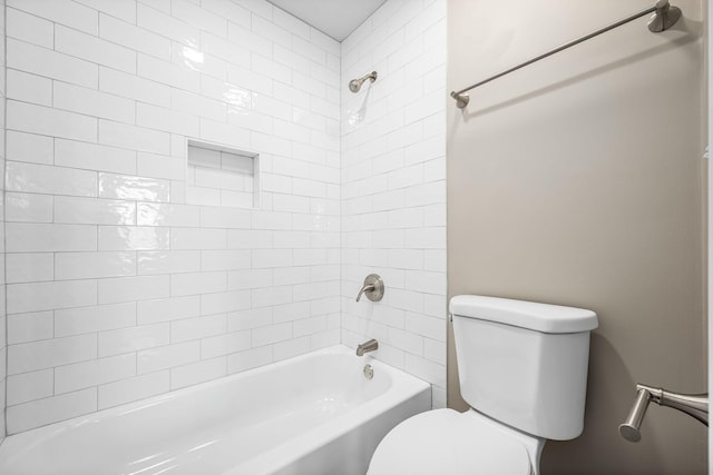 bathroom featuring toilet and shower / washtub combination