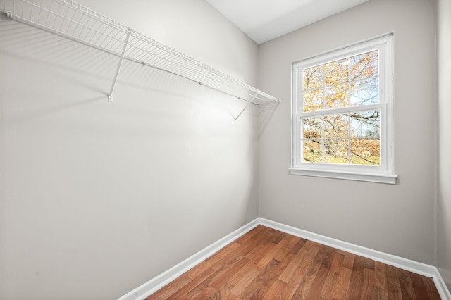 spacious closet with wood finished floors