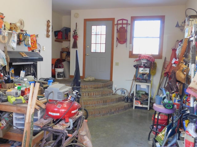 interior space with concrete flooring