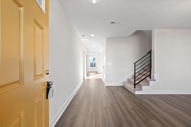 foyer with hardwood / wood-style floors