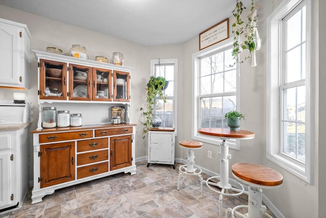 kitchen with white cabinetry