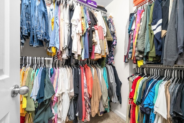 spacious closet with carpet floors