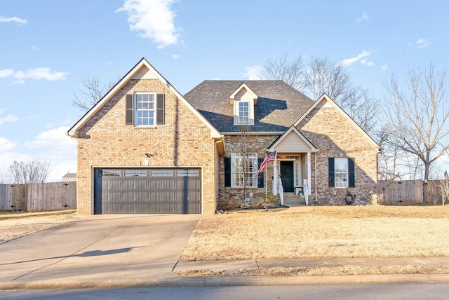 view of front facade featuring a garage