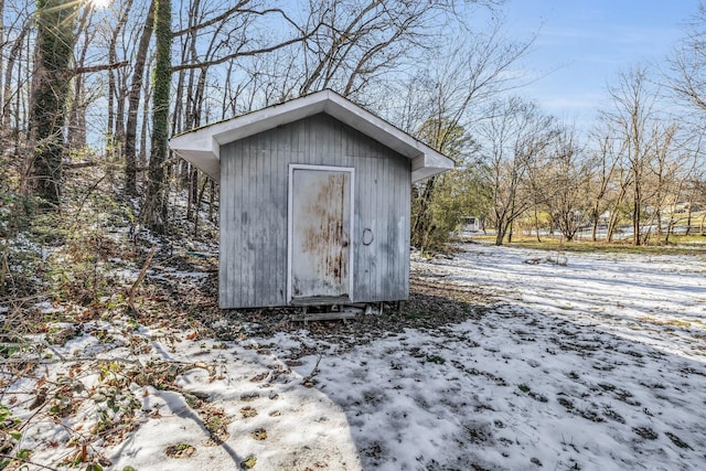 view of snow covered structure