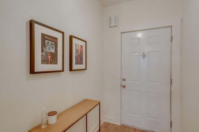 entryway featuring light hardwood / wood-style flooring