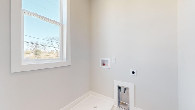 laundry area featuring washer hookup and hookup for an electric dryer