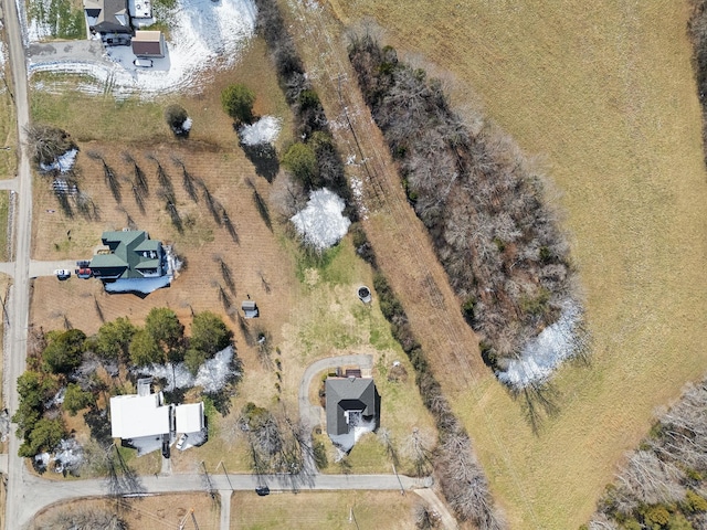 bird's eye view with a rural view