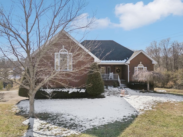 view of front facade featuring covered porch