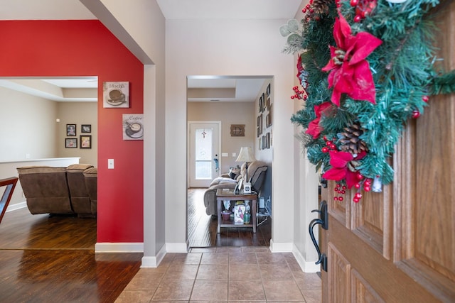 entrance foyer featuring tile patterned floors