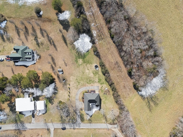 bird's eye view with a rural view