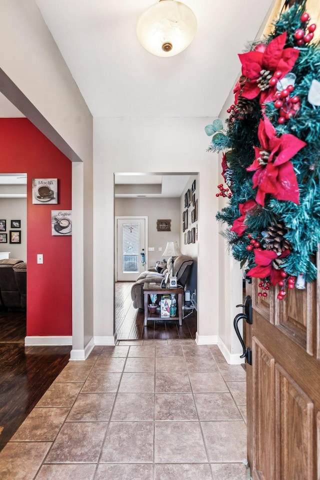 view of tiled entrance foyer