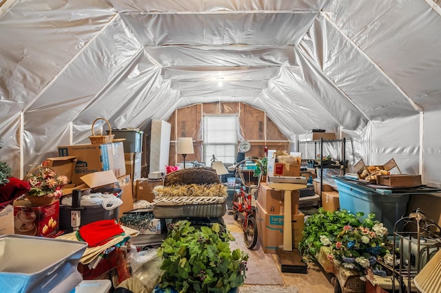 view of unfinished attic