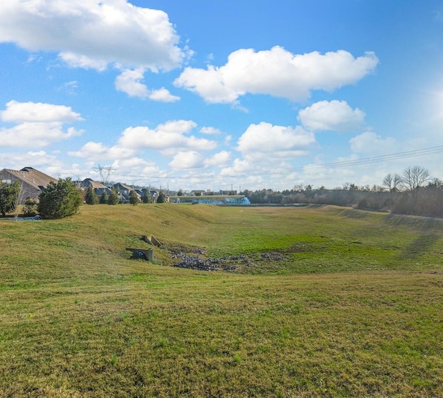 view of yard with a rural view