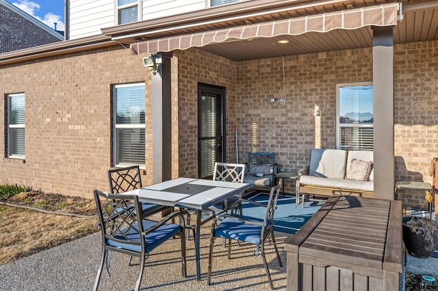 view of patio featuring an outdoor hangout area