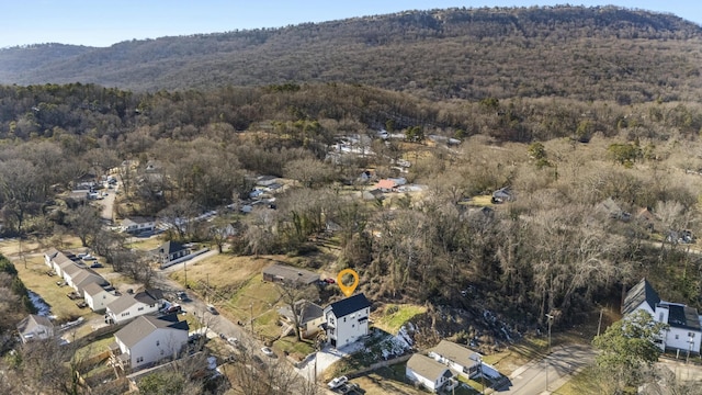 bird's eye view with a mountain view