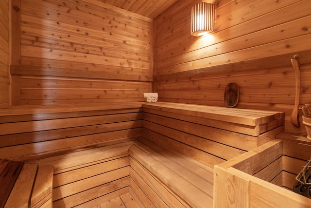 view of sauna