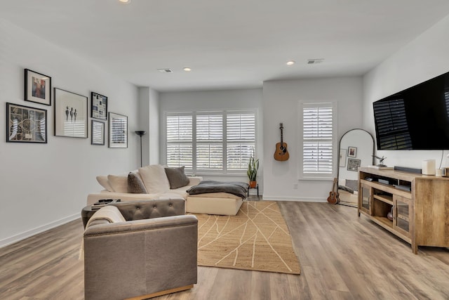 living room featuring hardwood / wood-style flooring