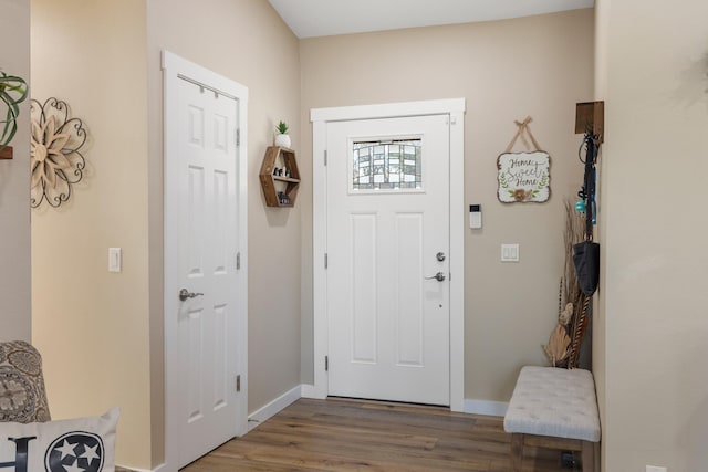 foyer featuring hardwood / wood-style flooring