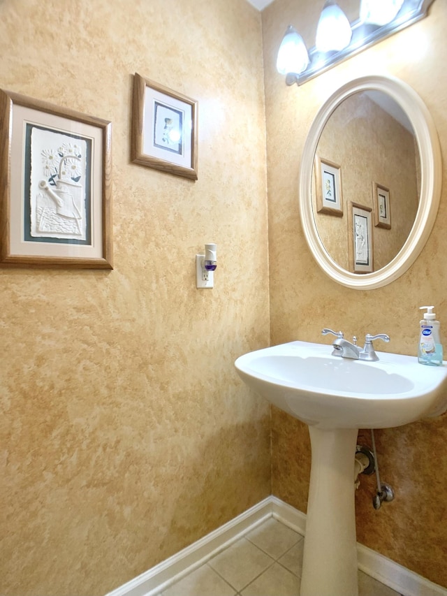 bathroom featuring tile patterned flooring