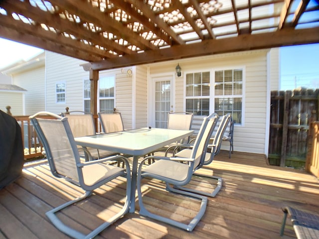 wooden deck with a pergola