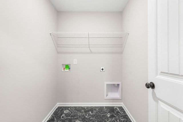 washroom with washer hookup and electric dryer hookup