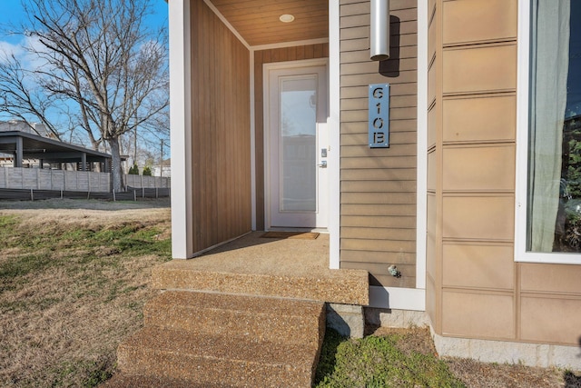 view of doorway to property