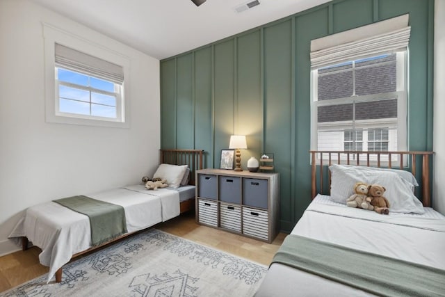 bedroom featuring light hardwood / wood-style floors