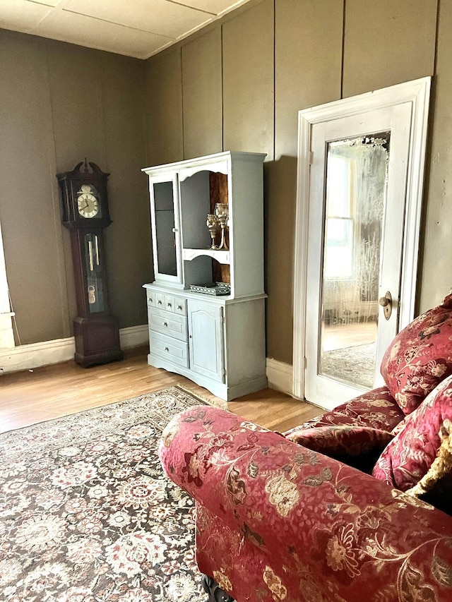 living room featuring light wood-type flooring