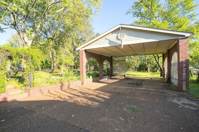 view of parking featuring a carport