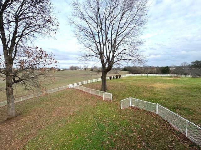 view of yard with a rural view