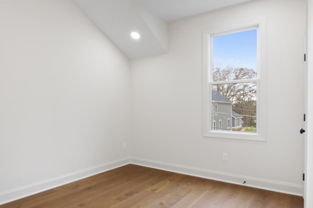 spare room with wood-type flooring